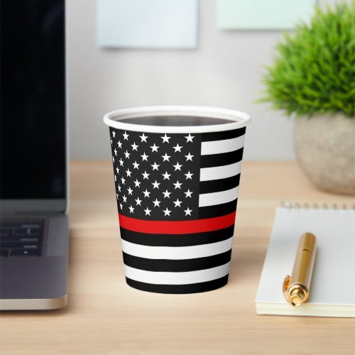 Thin Red Line American Flag Paper Cups