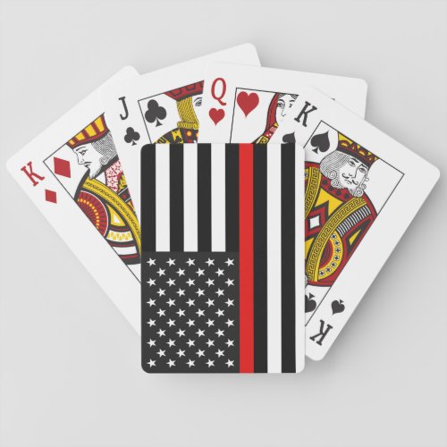 Thin Red Line American Flag Playing Cards