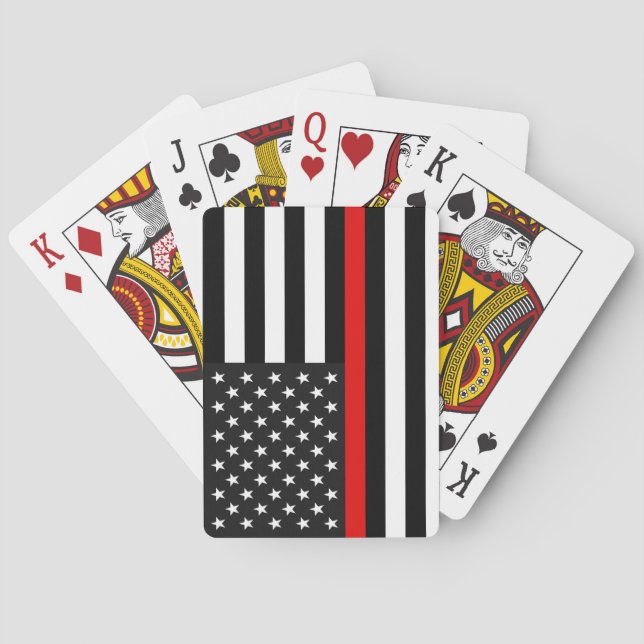 Thin Red Line American Flag Poker Cards (Back)