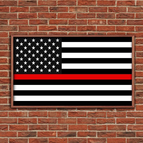 Thin Red Line American Flag Poster