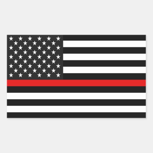Thin Red Line American Flag Rectangular Sticker