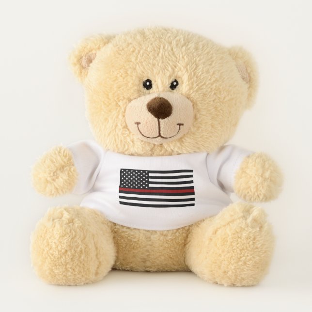 Thin Red Line American Flag Teddy Bear (Front)