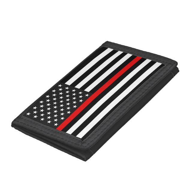 Thin Red Line American Flag Tri-fold Wallet (Bottom)