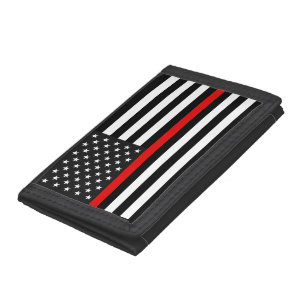 Thin Red Line American Flag Trifold Wallet