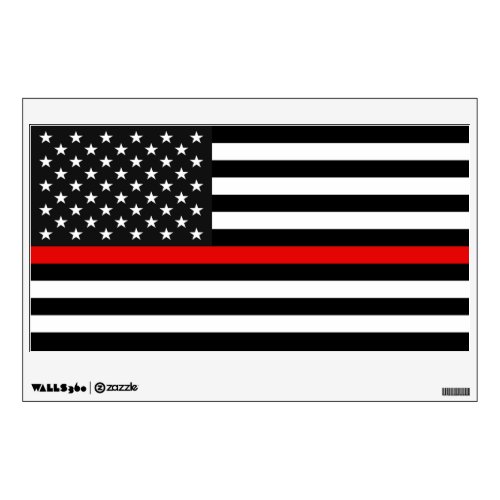 Thin Red Line American Flag Wall Decal