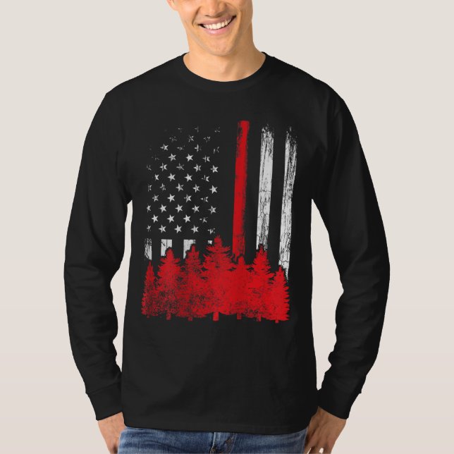 Thin Red Line American Flag Wildland Firefighter G T-Shirt (Front)