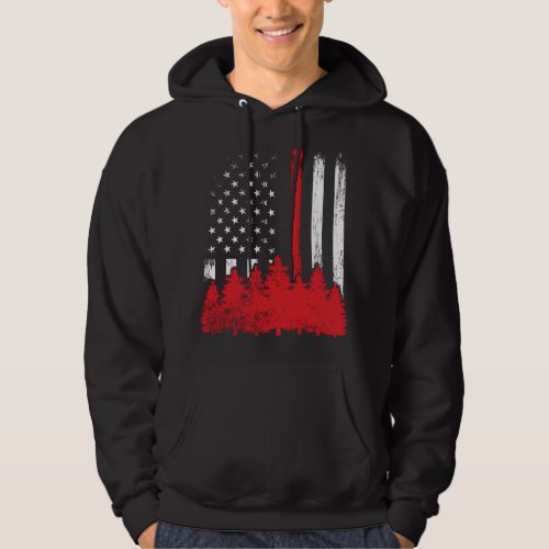 Thin Red Line American Flag Wildland Firefighter H Hoodie