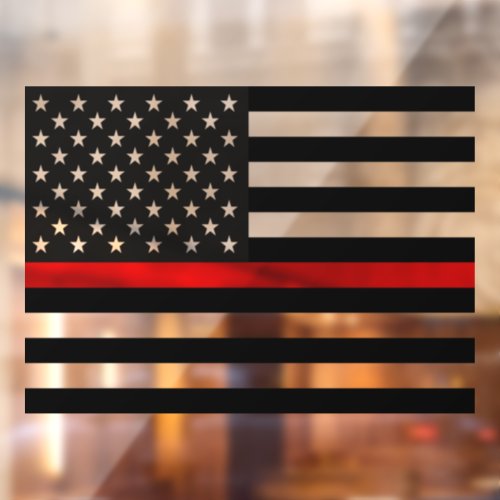 Thin Red Line American Flag Window Cling