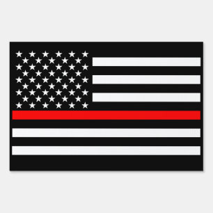 Thin Red Line American Style on a Sign