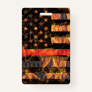 Thin Red Line and Flames Badge