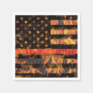 Thin Red Line and Flames Napkins