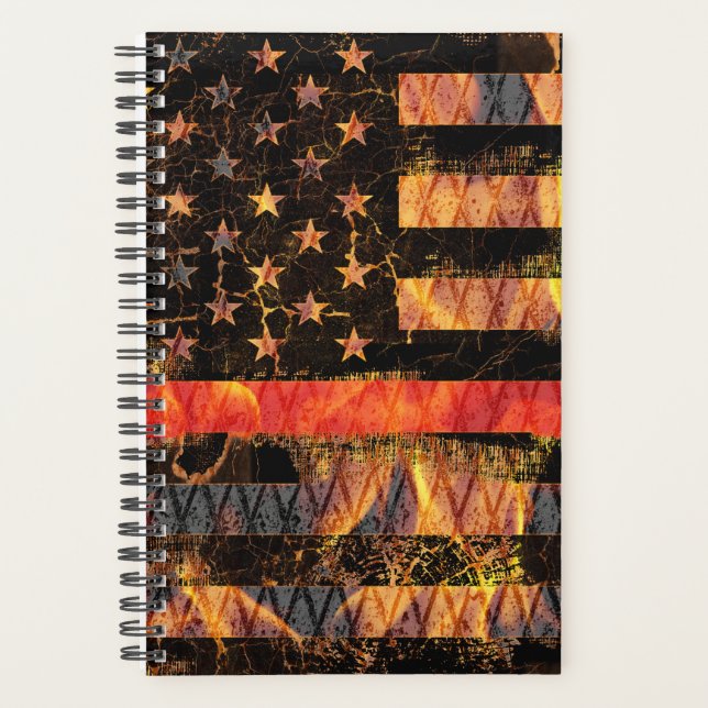 Thin Red Line and Flames Planner (Front)