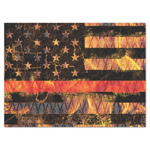 Thin Red Line and Flames Tissue Paper