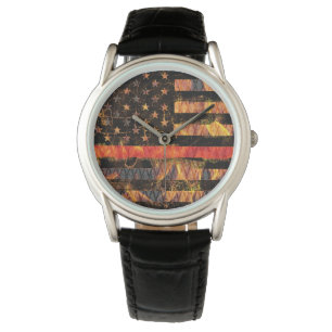 Thin Red Line and Flames Watch