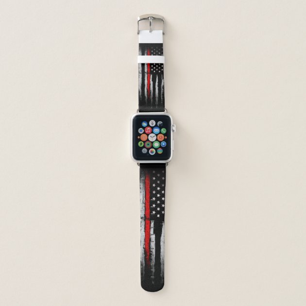 Thin Red Line Apple Watch Band Zazzle