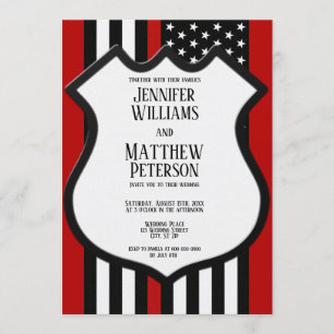 Thin Red Line Badge Invitation