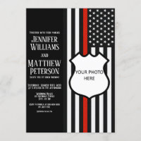 Thin Red Line Badge Photo Insert