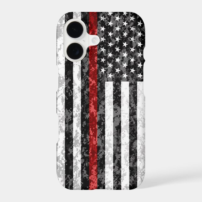 Thin Red Line Camo Flag Iphone Case (Back)