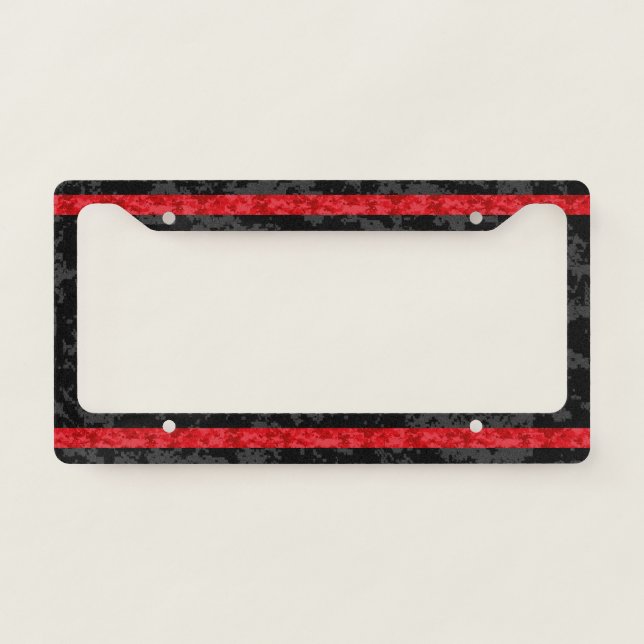 Thin Red Line Camo License Plate Frame (Front)