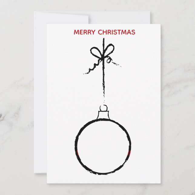 Thin Red Line Christmas Fireman Firefighter Holiday Card (Front)