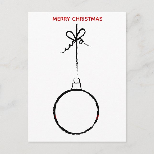 Thin Red Line Christmas Fireman Firefighter Holiday Postcard (Front)