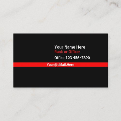 Thin Red Line Contact Business Card