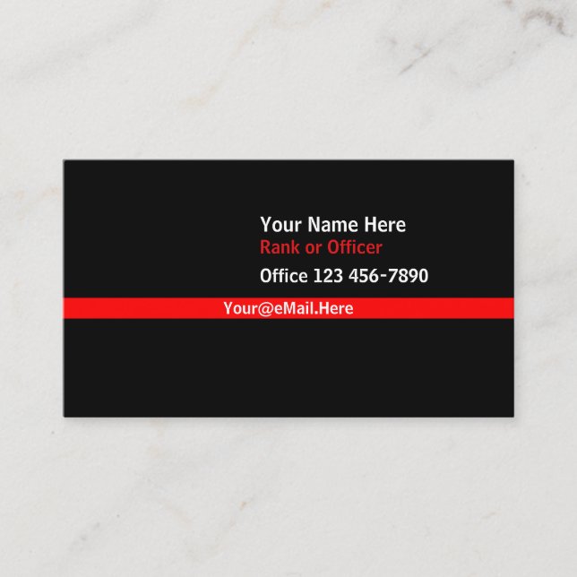 Thin Red Line Contact Business Card (Front)