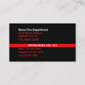 Thin Red Line Contact Business Card (Back)