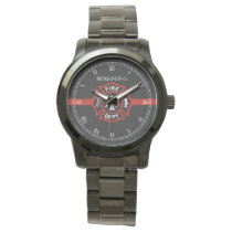 Thin Red Line Custom Name Fire Rescue Serviceman Wrist Watch Thin Red Line Custom Name Fire Rescue Serviceman Wrist Watch