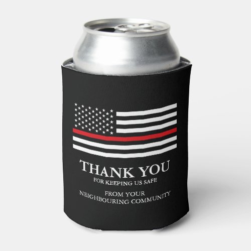 Thin Red Line Custom Patriotic Thank You Can Cooler