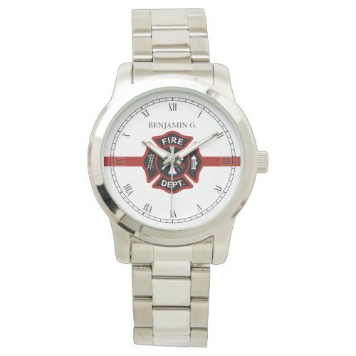 Thin Red Line Customized Fire Rescue Themed Watch