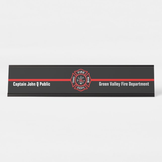 Thin Red Line Desk Name Plate (Front)