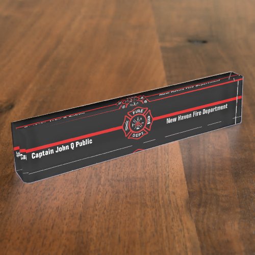 Thin Red Line Desk Name Plate