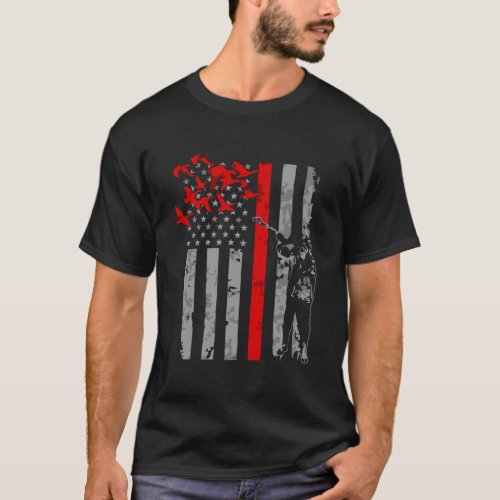 Thin Red Line Duck Hunting Flag T_Shirt