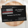 Thin Red Line Fire Department Firefighter Business Card