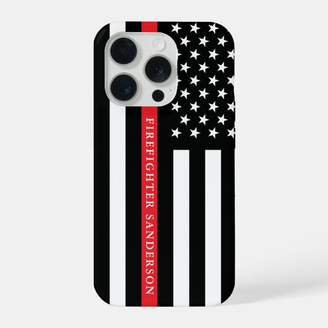 Thin Red Line Fire Department Fireman Firefighter iPhone Case (Back)