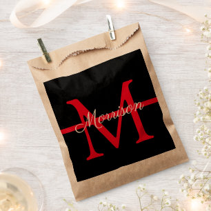 Thin Red Line Fire Fighter Retirement Monogram Favor Bag