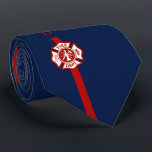 Thin Red Line Fire Rescue Custom Initials Navy Neck Tie<br><div class="desc">A strong yet elegant thin red line firefighter serviceman tie. This tie has a red stripe running down the center and a spot for your first and last name initials. underneath the initials sits the. Maltese cross. Behind the thin red line is a classic solid navy the classic traditional color...</div>