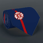 Thin Red Line Fire Rescue Custom Initials Navy Neck Tie<br><div class="desc">A strong yet elegant thin red line firefighter serviceman tie. This tie has a red stripe running down the center and a spot for your first and last name initials. underneath the initials sits the. Maltese cross. Behind the thin red line is a classic solid navy the classic traditional color...</div>