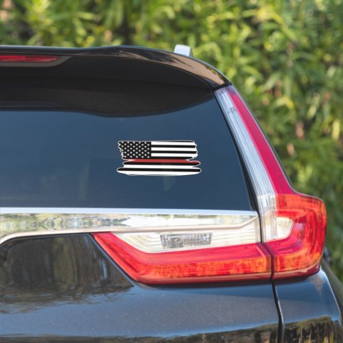 Thin Red Line Firefighter America Flag Fire Rescue Sticker