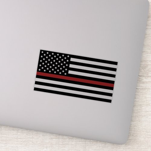 Thin Red Line Firefighter America Flag Fire Rescue Sticker