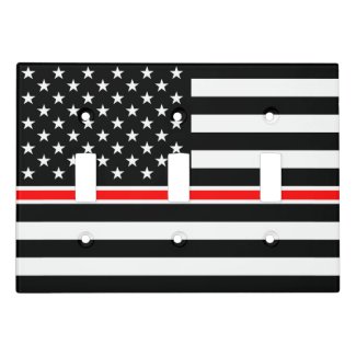 Thin Red Line Firefighter American Flag Light Switch Cover