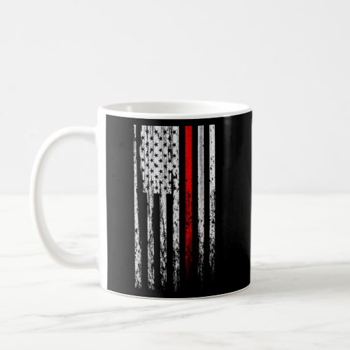 Thin Red Line Firefighter American Flag Patriot Coffee Mug