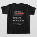 Thin Red Line Firefighter Bible Verse America T-Shirt | Zazzle