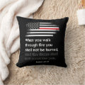 Thin Red Line Firefighter Bible Verse America Throw Pillow | Zazzle