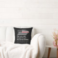 Thin Red Line Firefighter Bible Verse America Throw Pillow | Zazzle