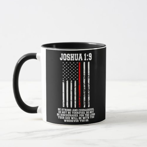 Thin Red Line Firefighter Bible Verse Christian  Mug