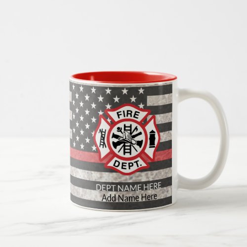 Thin Red Line Firefighter Coffee Mug Fireman Two_Tone Coffee Mug