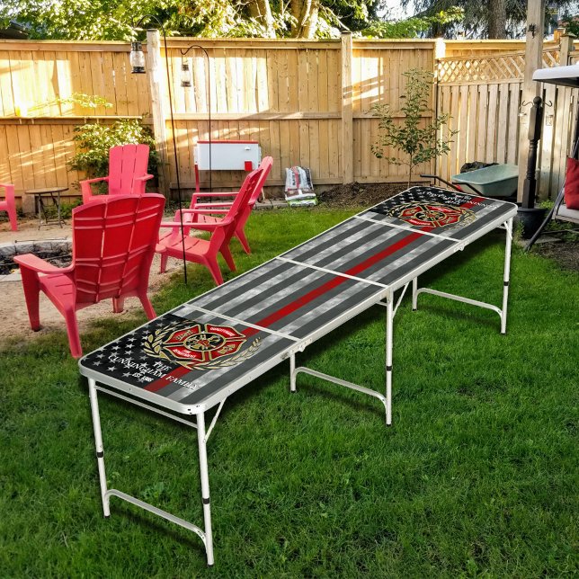 Thin Red Line Firefighter Family Custom Beer Pong Table (Creator Uploaded)