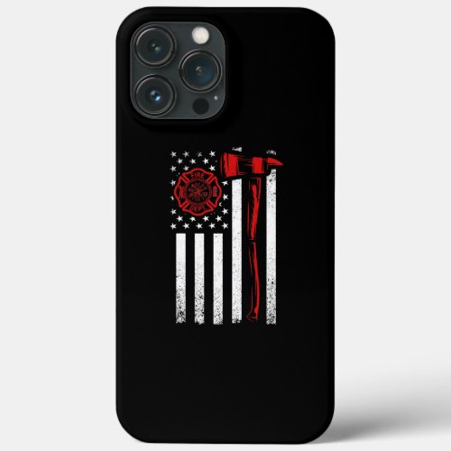 Thin Red Line Firefighter Fire Department USA iPhone 13 Pro Max Case